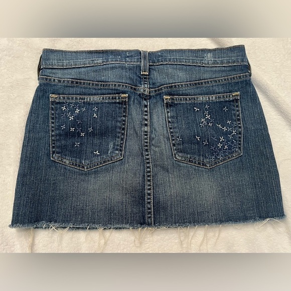 Old Navy Blue and White Striped Cotton Skirt Elastic Waist Size Large - Picture 2 of 4